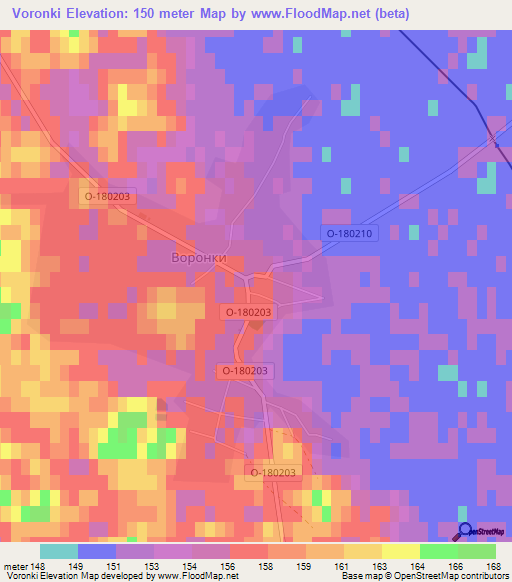 Voronki,Ukraine Elevation Map