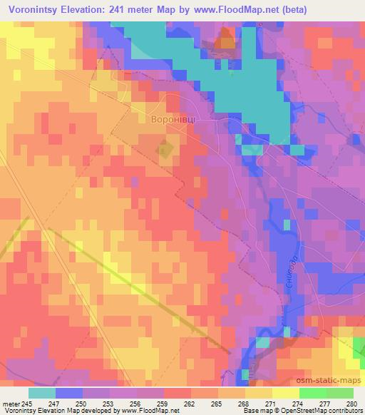 Voronintsy,Ukraine Elevation Map