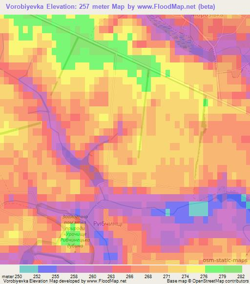Vorobiyevka,Ukraine Elevation Map