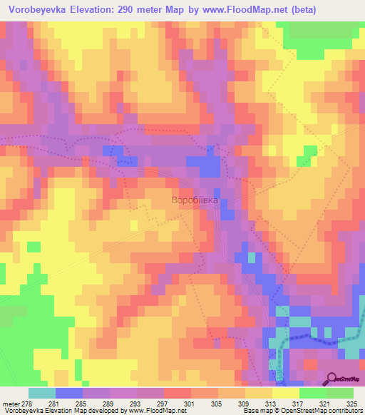 Vorobeyevka,Ukraine Elevation Map
