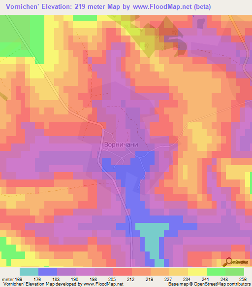 Vornichen',Ukraine Elevation Map