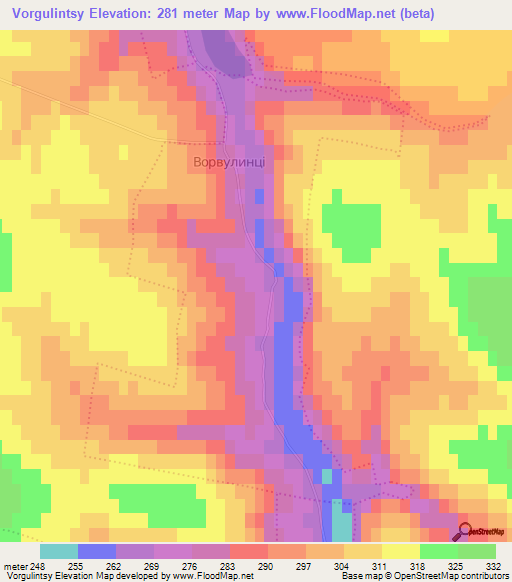 Vorgulintsy,Ukraine Elevation Map