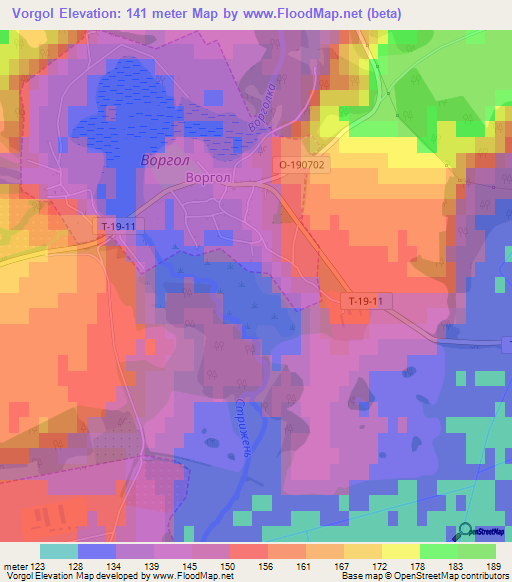 Vorgol,Ukraine Elevation Map