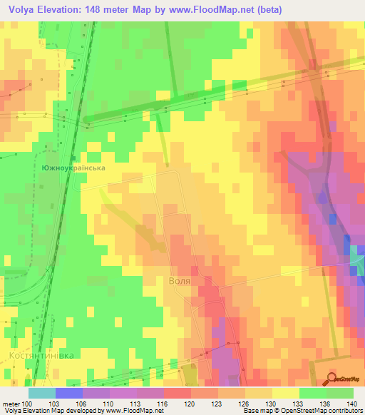 Volya,Ukraine Elevation Map