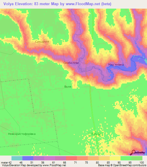 Volya,Ukraine Elevation Map