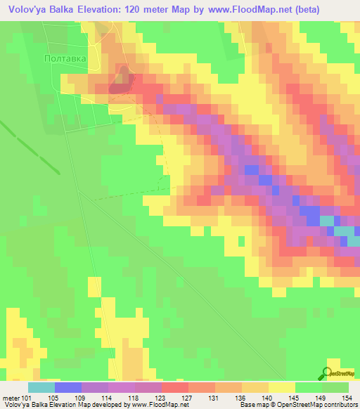 Volov'ya Balka,Ukraine Elevation Map