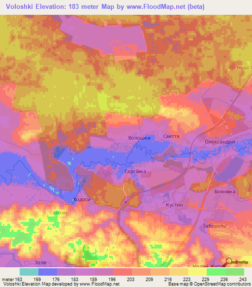 Voloshki,Ukraine Elevation Map