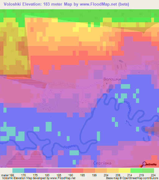 Voloshki,Ukraine Elevation Map