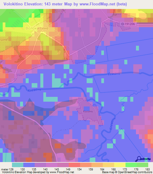 Volokitino,Ukraine Elevation Map