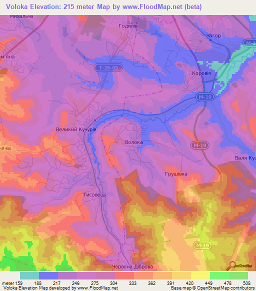 Voloka,Ukraine Elevation Map