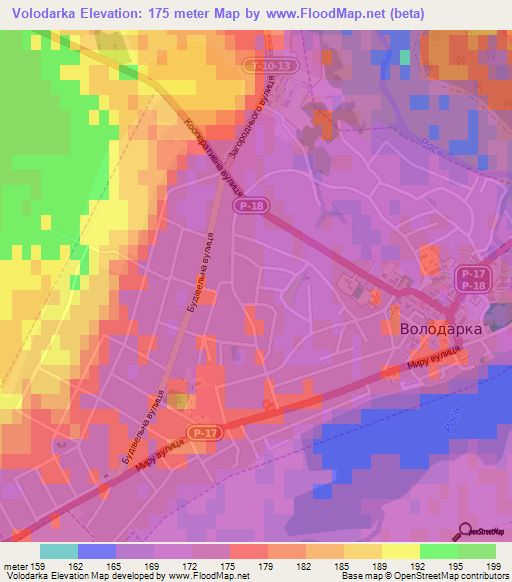 Volodarka,Ukraine Elevation Map