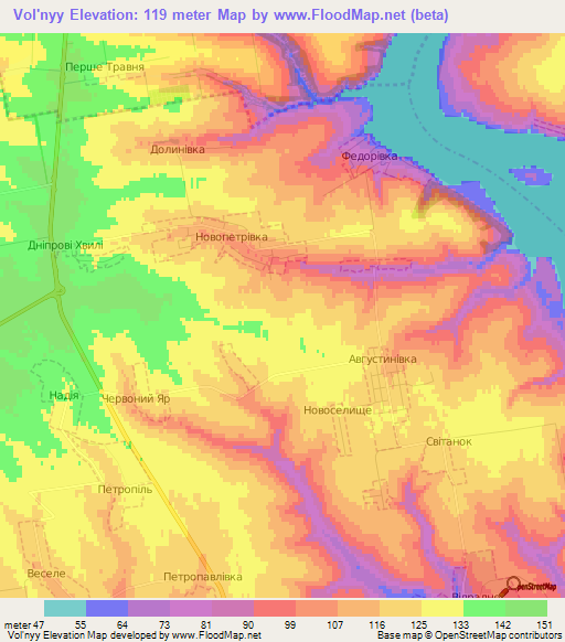 Vol'nyy,Ukraine Elevation Map