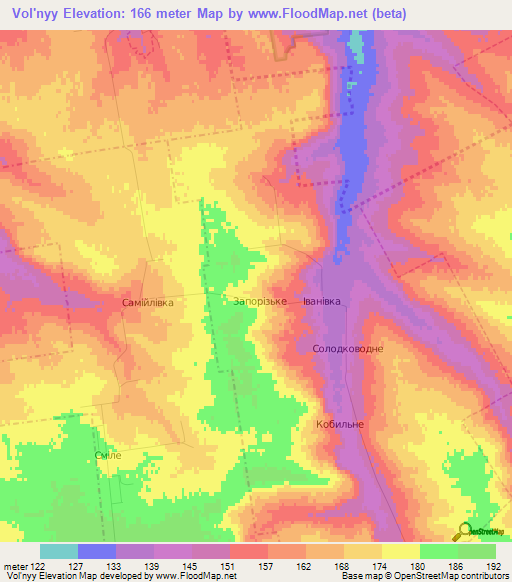 Vol'nyy,Ukraine Elevation Map