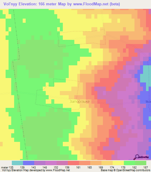 Vol'nyy,Ukraine Elevation Map