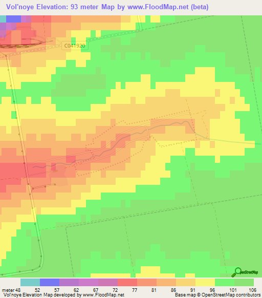 Vol'noye,Ukraine Elevation Map