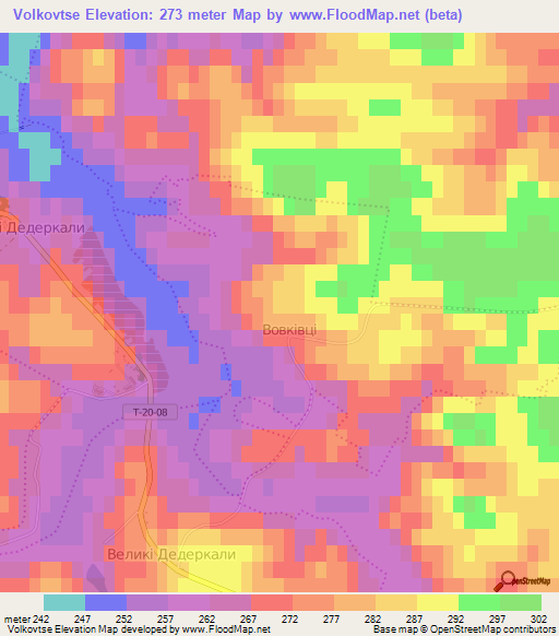 Volkovtse,Ukraine Elevation Map