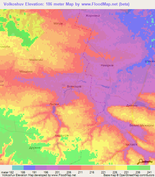 Volkoshuv,Ukraine Elevation Map
