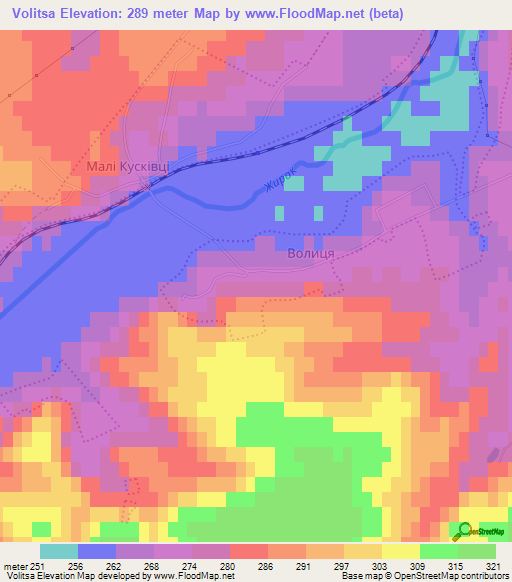Volitsa,Ukraine Elevation Map