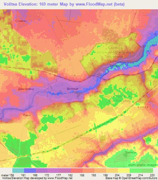 Volitsa,Ukraine Elevation Map