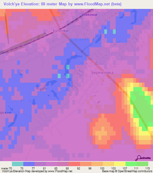 Volch'ya,Ukraine Elevation Map
