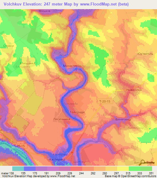 Volchkuv,Ukraine Elevation Map