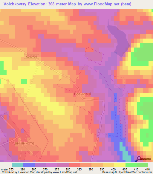 Volchkovtsy,Ukraine Elevation Map