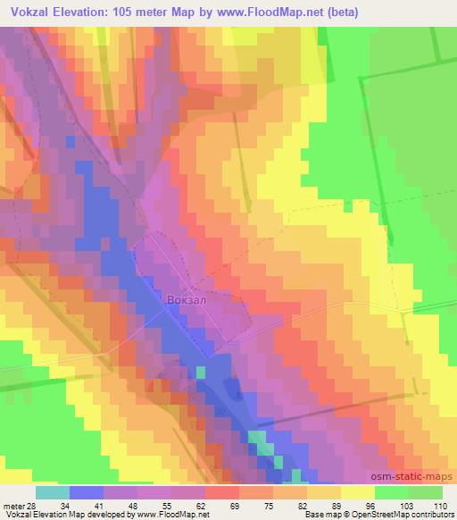 Vokzal,Ukraine Elevation Map