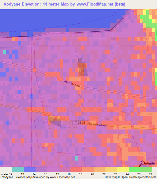 Vodyane,Ukraine Elevation Map