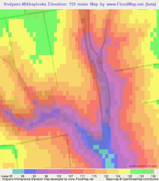 Vodyano-Mikhaylovka,Ukraine Elevation Map