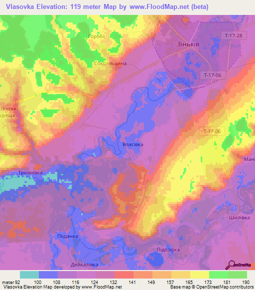 Vlasovka,Ukraine Elevation Map