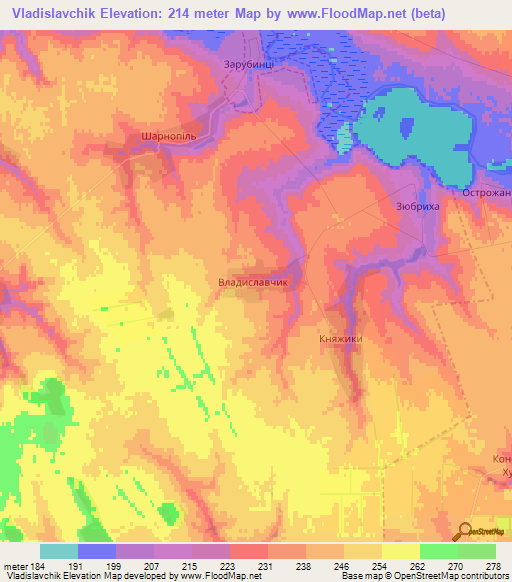 Vladislavchik,Ukraine Elevation Map