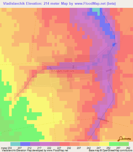 Vladislavchik,Ukraine Elevation Map
