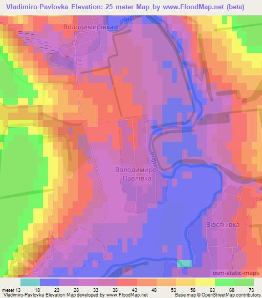 Vladimiro-Pavlovka,Ukraine Elevation Map
