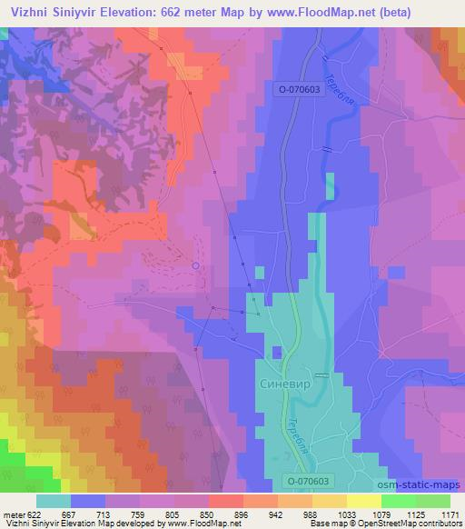 Vizhni Siniyvir,Ukraine Elevation Map