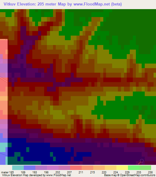 Vitkuv,Ukraine Elevation Map
