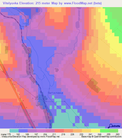 Vitelyuvka,Ukraine Elevation Map