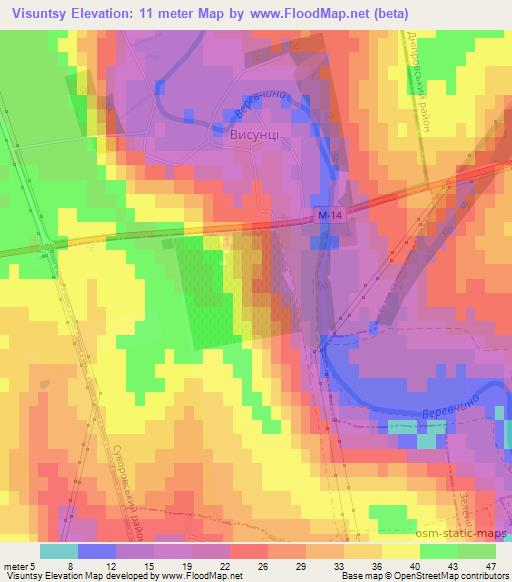 Visuntsy,Ukraine Elevation Map