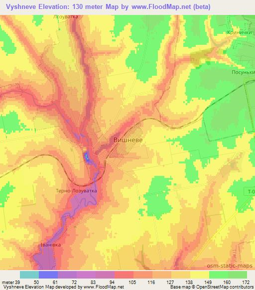 Vyshneve,Ukraine Elevation Map