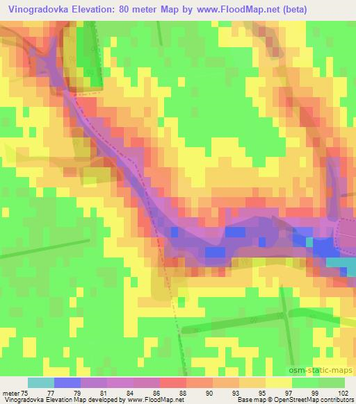 Vinogradovka,Ukraine Elevation Map