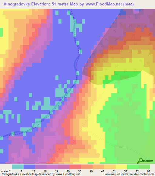 Vinogradovka,Ukraine Elevation Map