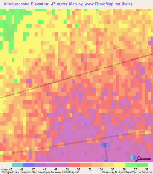 Vinogradovka,Ukraine Elevation Map
