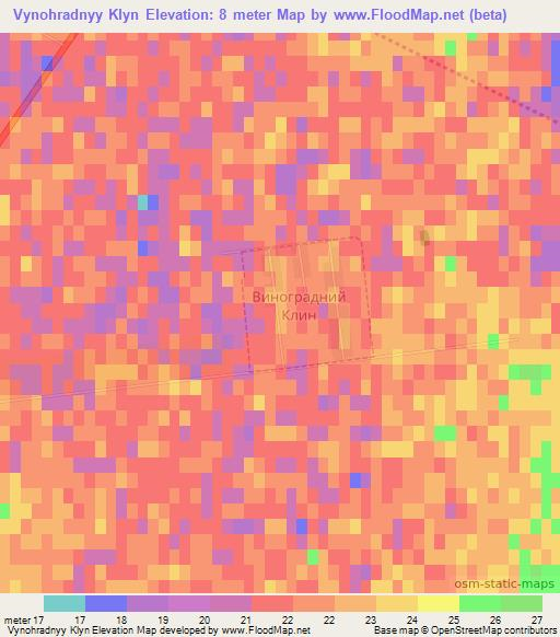 Vynohradnyy Klyn,Ukraine Elevation Map