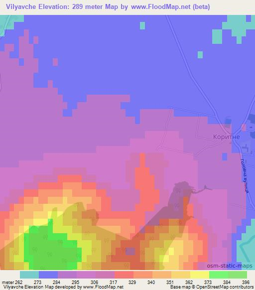 Vilyavche,Ukraine Elevation Map