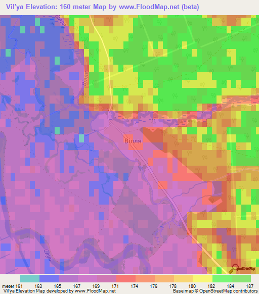 Vil'ya,Ukraine Elevation Map