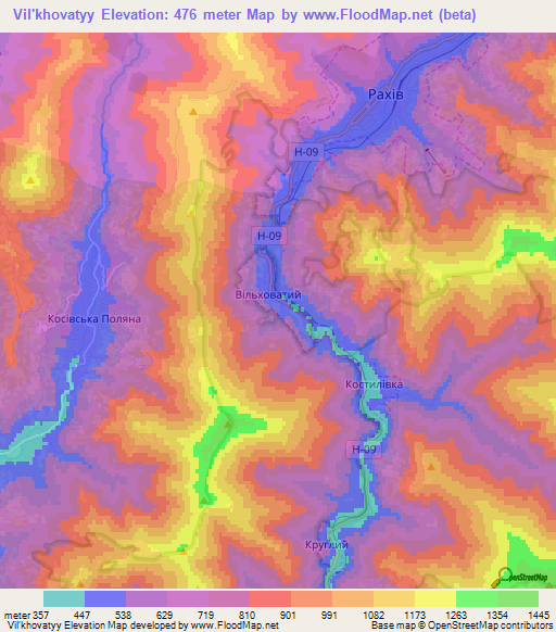 Vil'khovatyy,Ukraine Elevation Map