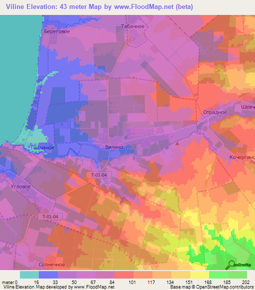 Viline,Ukraine Elevation Map