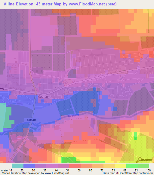 Viline,Ukraine Elevation Map