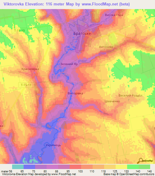 Viktorovka,Ukraine Elevation Map