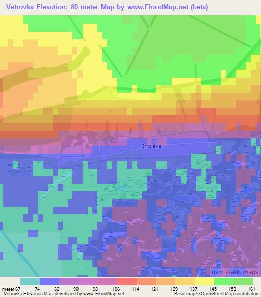 Vetrovka,Ukraine Elevation Map