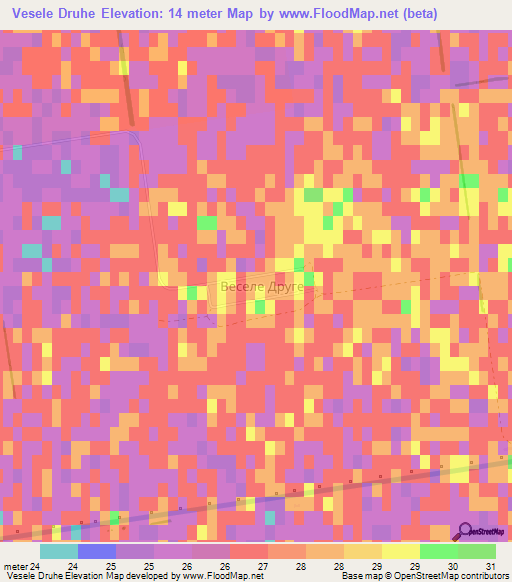 Vesele Druhe,Ukraine Elevation Map